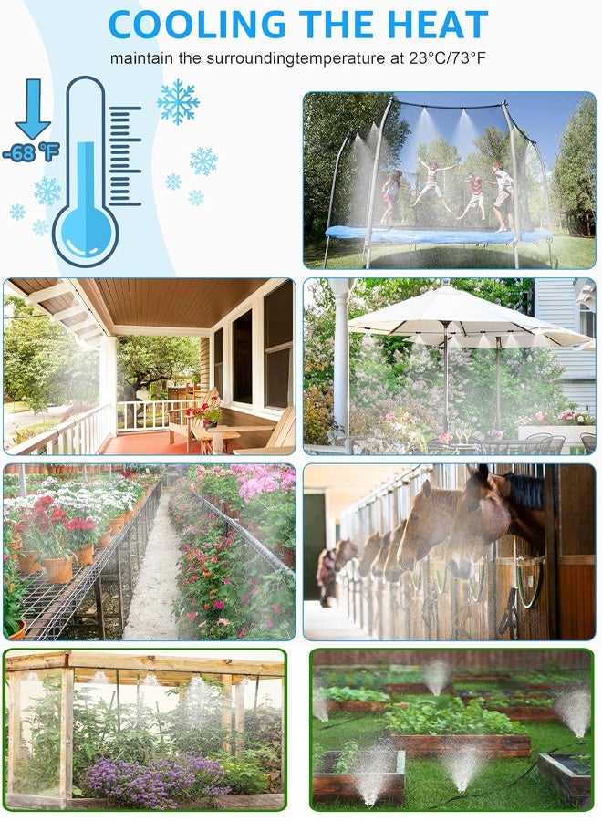 Outdoor Irrigation Spray & Mist Cooling System - with Adjustable Nozzles & Drip , for Gardens, Patio Cooling & Plant Hydration (Energy-Smart Micro Spray) - Image 5