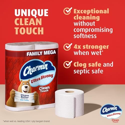 Charmin Ultra Strong Clean Touch Toilet Paper, 30 Family Mega Rolls = 150 Regular Rolls - Image 2