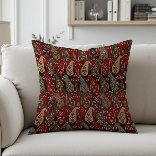 STITCHNEST Printed Polycotton Cushion Covers 16x16 Inches – Set of 5 Decorative Throw Pillow Covers for Sofa, Couch, Bed, Living Room - Image 3