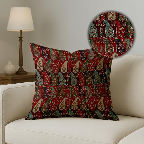 STITCHNEST Printed Polycotton Cushion Covers 16x16 Inches – Set of 5 Decorative Throw Pillow Covers for Sofa, Couch, Bed, Living Room - Image 2