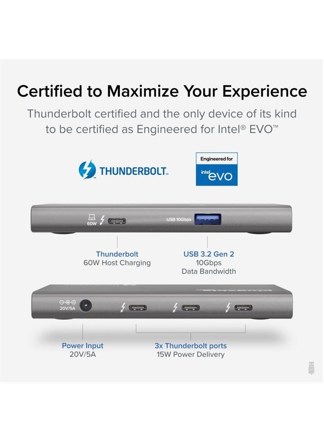 Plugable USB4 Hub, 5-in-1 Thunderbolt 4 Hub with 60W Charging, Single 8K or Dual 4K Display, Compatible with USB4 / Thunderbolt 4/3 Macs and USB4 / Thunderbolt 4 Windows (1x USB-C to HDMI Adapter) - Image 2
