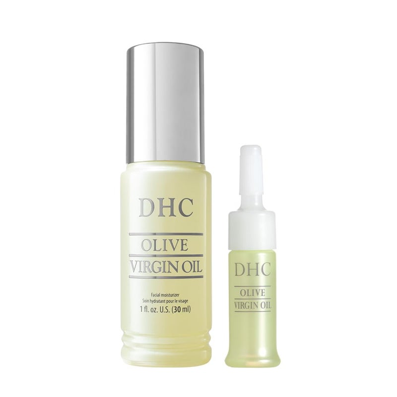 DHC Olive Virgin Oil and Olive Virgin Oil Mini Facial Moisturizer Hydrating Nourishing Lightweight Fragrance and Colorant Free All Skin Types 1 fl oz and 016 fl oz