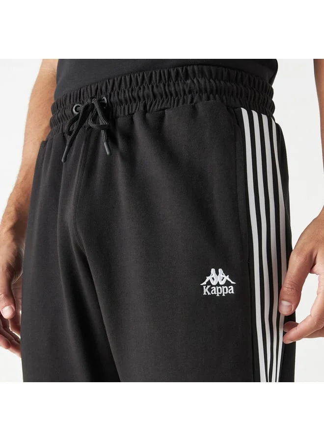 Kappa Kappa Logo Print Track Pants with Drawstring Closure and Pockets