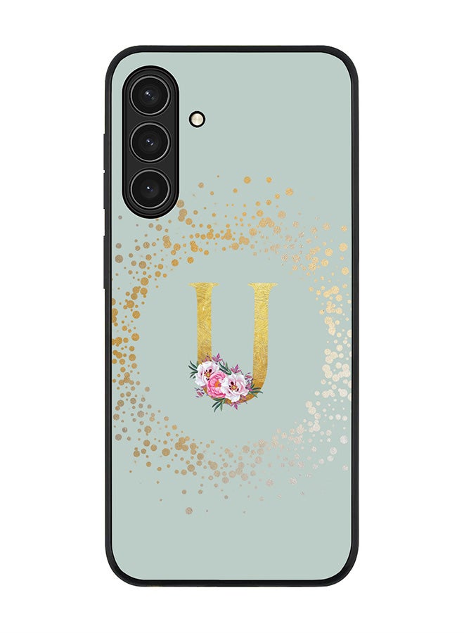 Stylizedd For Samsung Galaxy A26 5G Case,Slim fit Camera Protection, Shockproof Thin Phone cover  - Custom Monogram Floral - U  (Light Grey ) - Image 1