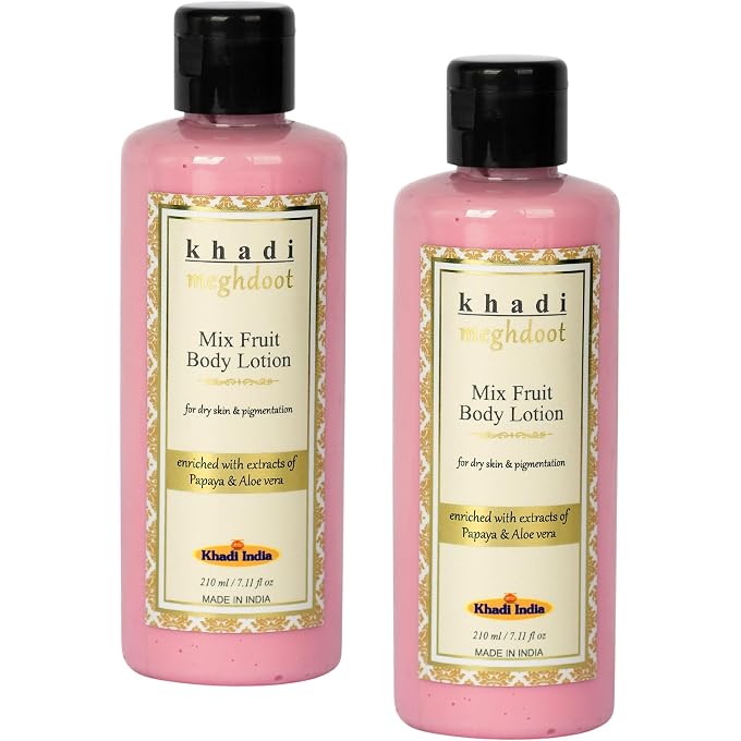 Meghdoot Khadi Meghdoot Mix Fruit Body Lotion 210ml (Pack of 2) - Image 1