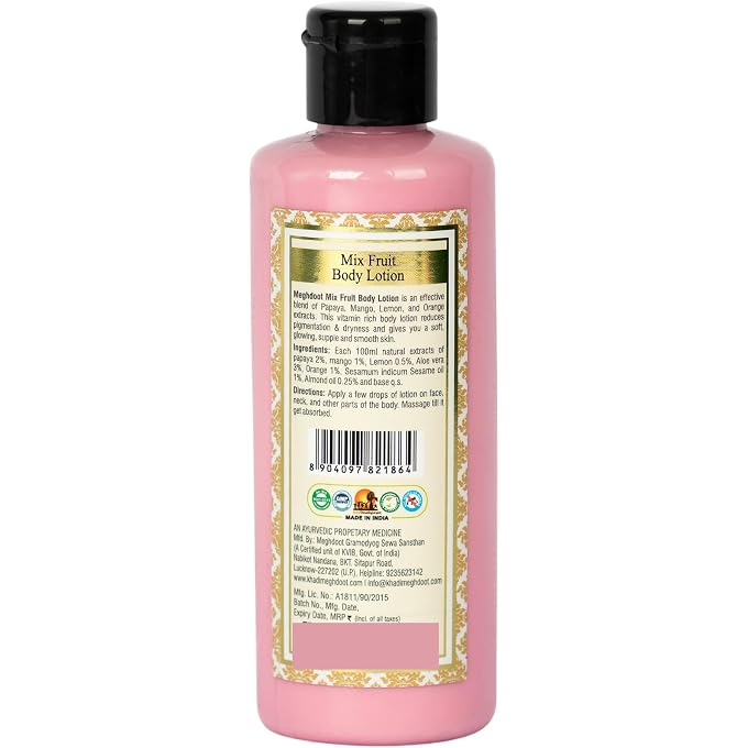 Meghdoot Khadi Meghdoot Mix Fruit Body Lotion 210ml (Pack of 2) - Image 2