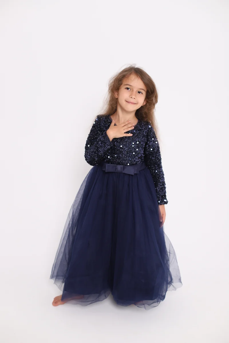 D'Daniela Sequin Bodice Tulle Dress