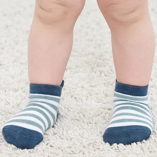ZAPLES Baby Non Slip Grip Ankle Socks with Non Skid Soles for Infants Toddlers Kids Boys Girls, Stripes boys, 2-3 Years - Image 5