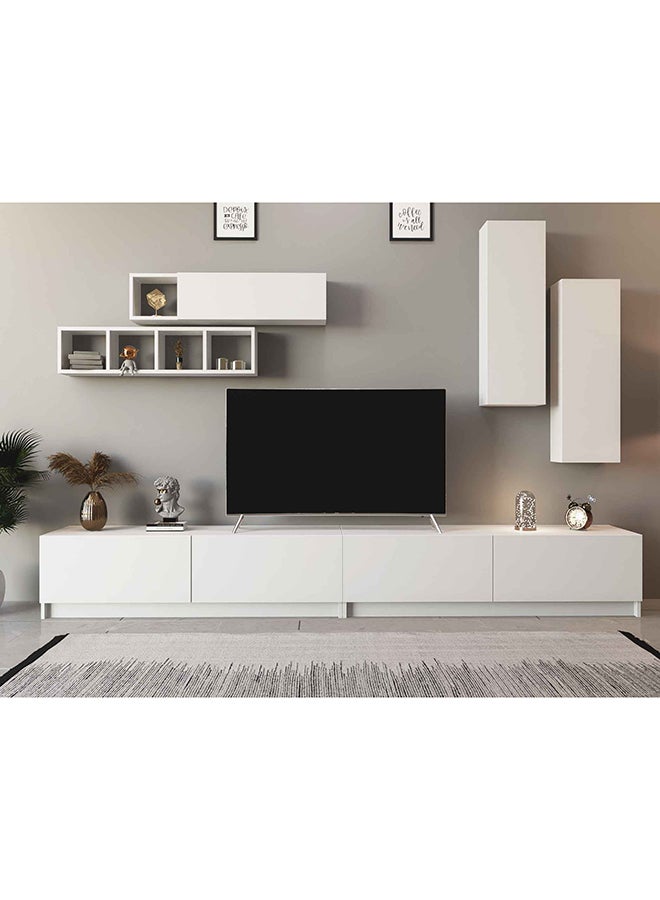 Stylish Home Large white TV table and cabinet - Ege2 40x280x40 cm - Image 1