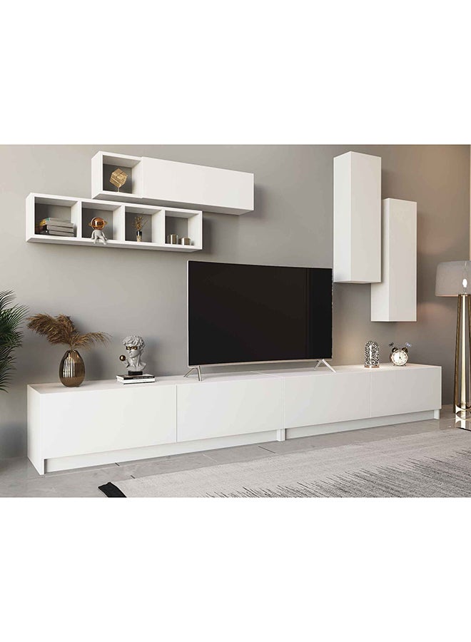 Stylish Home Large white TV table and cabinet - Ege2 40x280x40 cm - Image 2