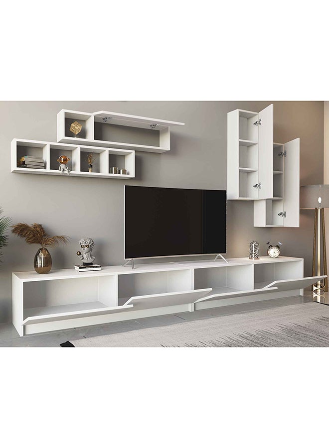 Stylish Home Large white TV table and cabinet - Ege2 40x280x40 cm - Image 3