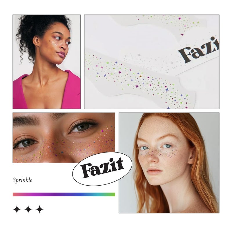 Fazit Makeup Patches - Sprinkled Speckles - Glow Up Make-Up Patches - Cute Glitter Makeup Accessories for Women - Cosmetic Glitter for Face - Image 5