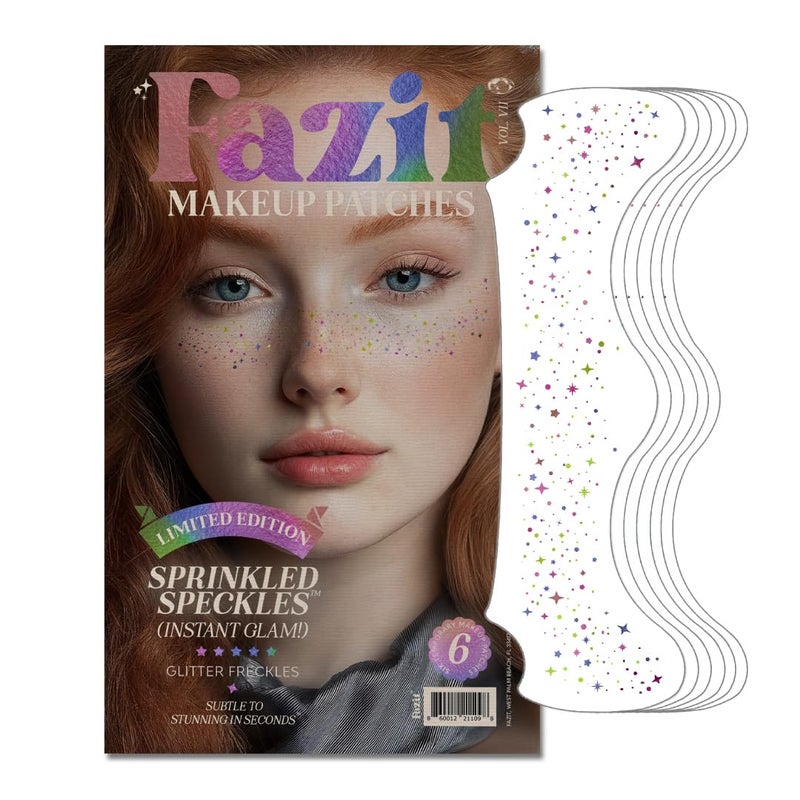 Fazit Makeup Patches - Sprinkled Speckles - Glow Up Make-Up Patches - Cute Glitter Makeup Accessories for Women - Cosmetic Glitter for Face - Image 1