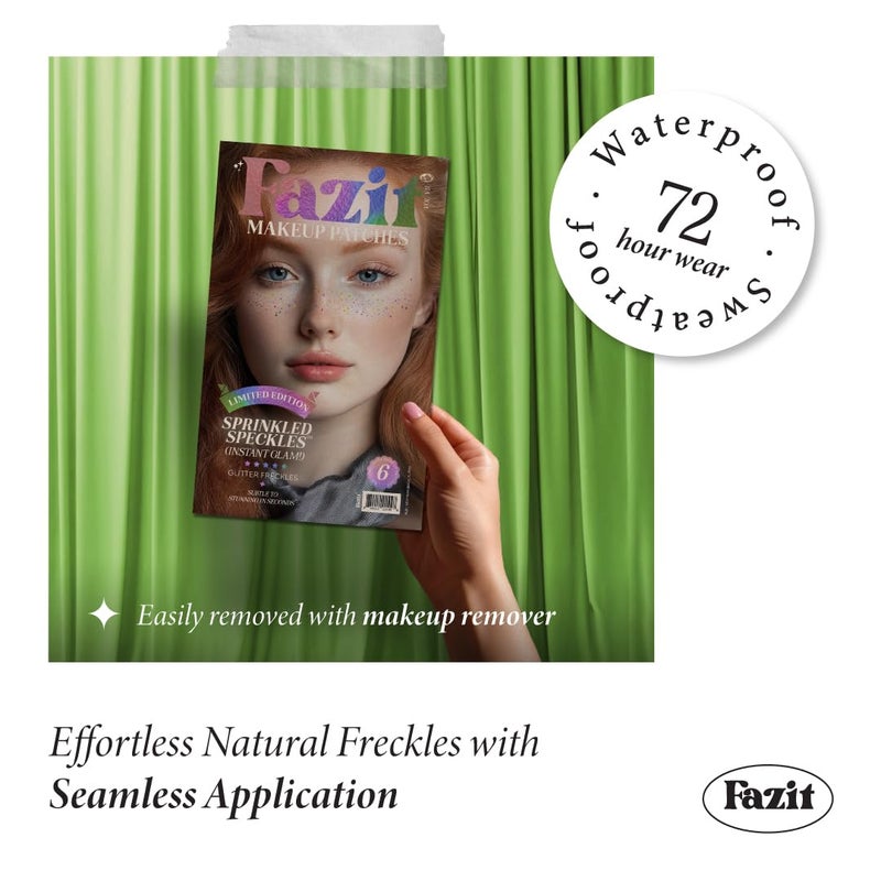 Fazit Makeup Patches - Sprinkled Speckles - Glow Up Make-Up Patches - Cute Glitter Makeup Accessories for Women - Cosmetic Glitter for Face - Image 4