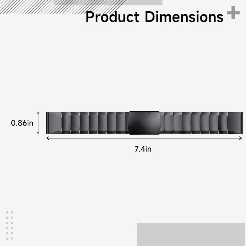 Quick Release Adjustable Metal Watch Band Strap for 5/6/7, Lightweight, Brushed Matte Finish, 22 Mm - Image 4