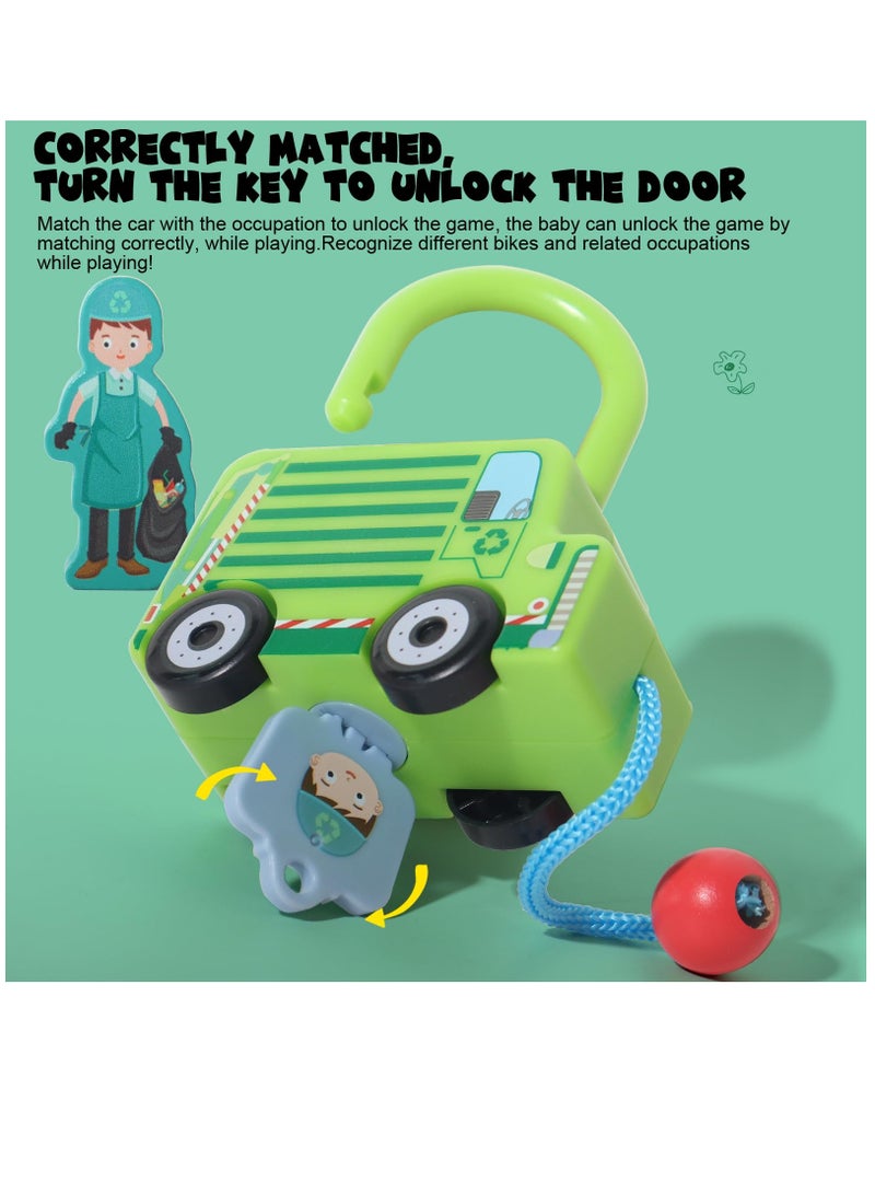 Excefore Montessori Toy for 36+ Months Old Toddler, Lock and Key Car Toys, Toddler Sensory Fine Motor Skills Toys, Gifts Age 3 4 5 Year Old Boys Girls - Image 4