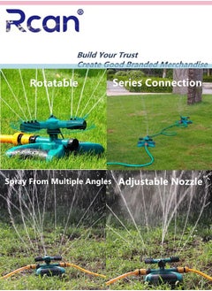 Rcan Garden Sprinkler Adjustable 360 Degree Rotation Lawn Sprinkler Outdoor Garden Patio Large Area Coverage Multiple Concatenation Water Sprayer Gardening Watering for Plant Lrrigation and Kids Playing  - Image 5
