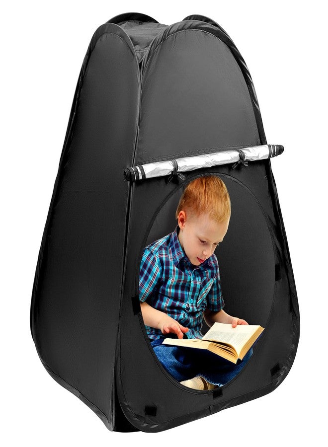 QWORK Sensory Tent - Calm Corner Play Space for SPD, Autism, Anxiety - Portable Indoor Sensory Room with Blackout Capability, Compatible with Special Lighting & Decor, Quick Setup - 30.7*34.6 inches - Image 1