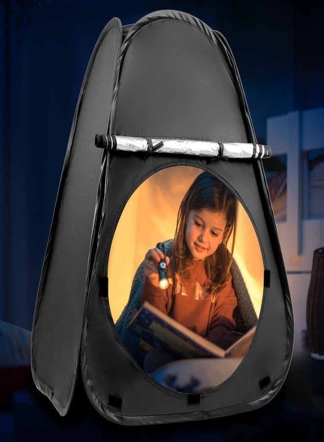 QWORK Sensory Tent - Calm Corner Play Space for SPD, Autism, Anxiety - Portable Indoor Sensory Room with Blackout Capability, Compatible with Special Lighting & Decor, Quick Setup - 30.7*34.6 inches - Image 2