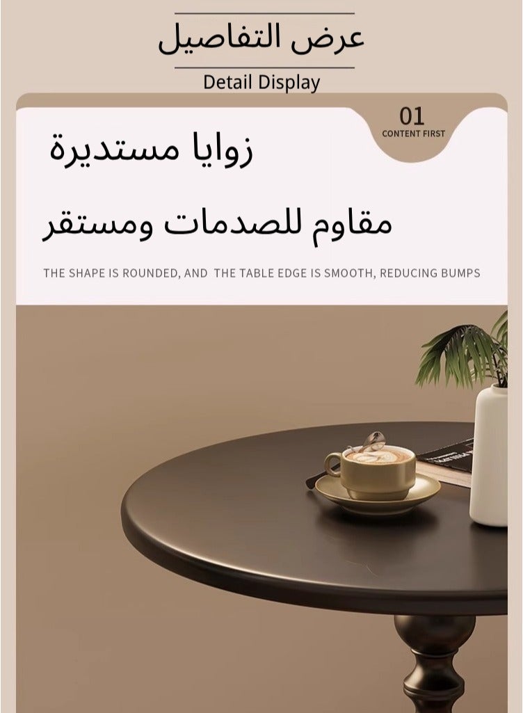 ماساجا طاولة جانبية للأريكة، طاولة قهوة، طاولة صغيرة نورديك للزاوية، طاولة شاي جانبية لغرفة المعيشة، خارجية، غرفة نوم، سوداء  - Image 2