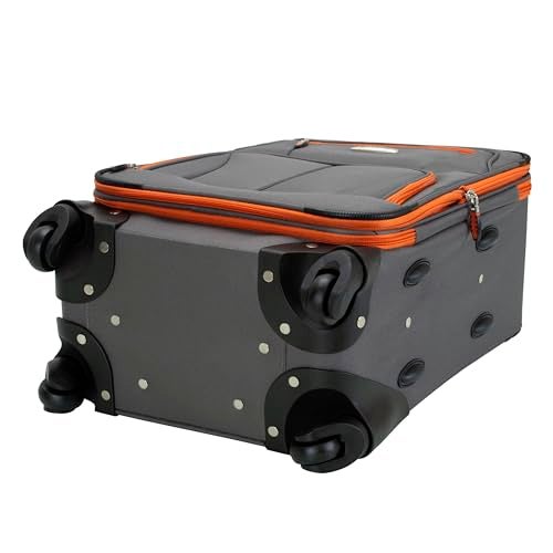 Rockland حقائب سفر روكلاند باسادينا ذات العجلات الناعمة، رمادي، حقيبة يد 20 بوصة، F2281-CHARCOAL - Image 3