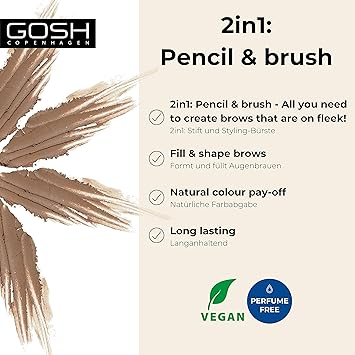 Gosh Eyebrow Pencil 3 Colour Color Greybrown - Image 2