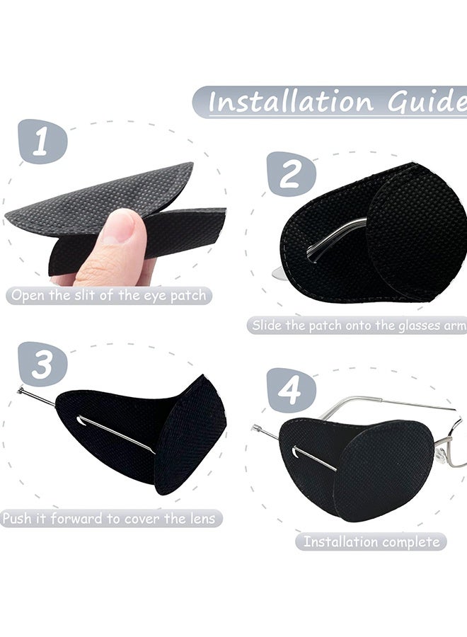 6 Pieces Eye Patches for Kids Girls Boys Medical Eye Patch for Glasses Lazy Eye Patch Full Coverage Treat Lazy Eye Amblyopia Strabismus  After Surgery for Left or Right Eyes,Black - Image 5