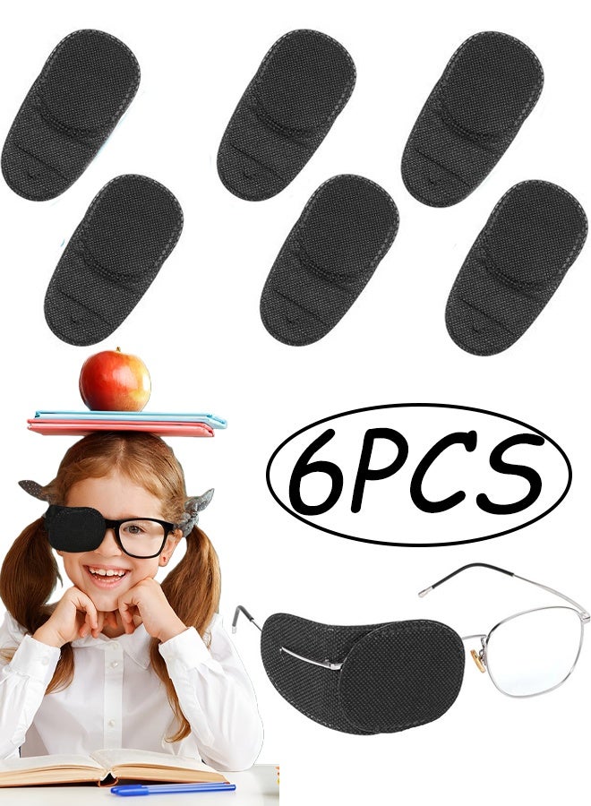 6 Pieces Eye Patches for Kids Girls Boys Medical Eye Patch for Glasses Lazy Eye Patch Full Coverage Treat Lazy Eye Amblyopia Strabismus  After Surgery for Left or Right Eyes,Black - Image 1
