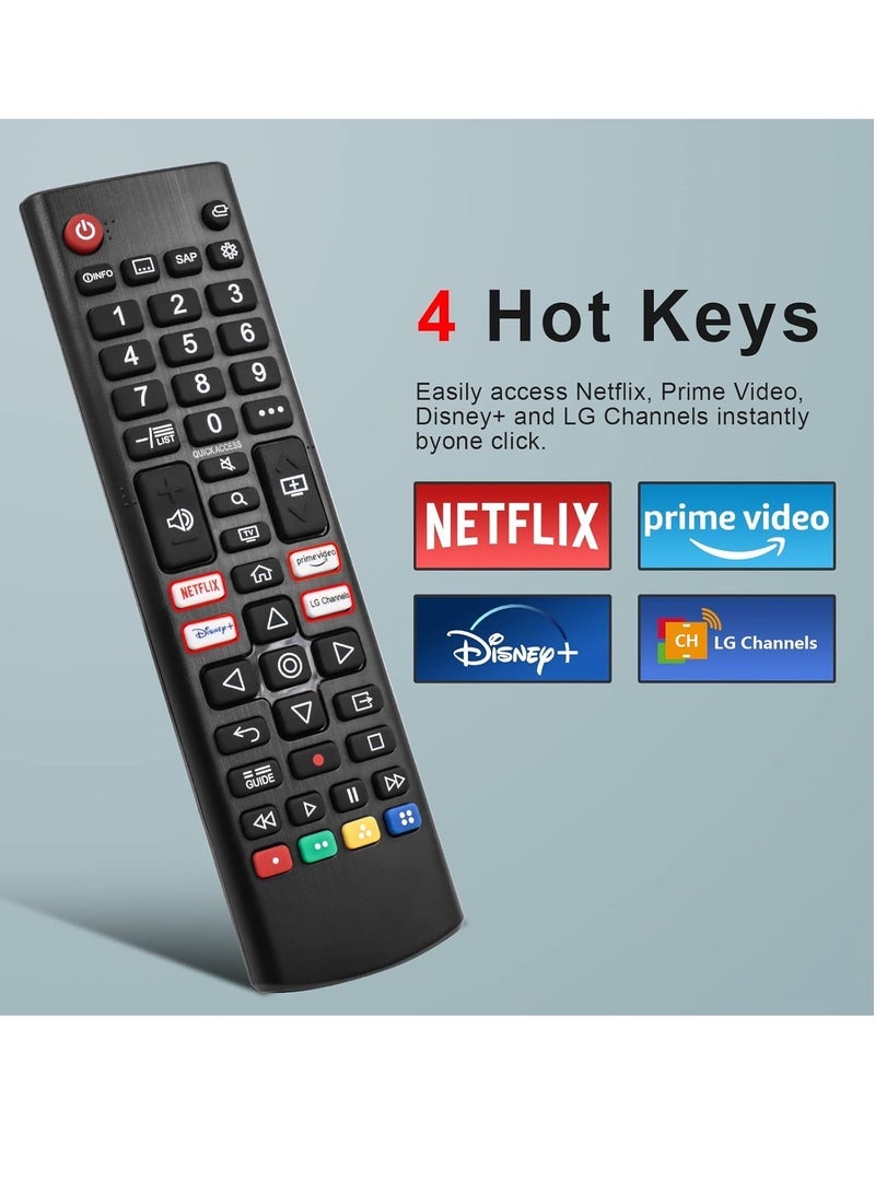 PopZa (Pack of 2) Universal Remote Control Replacement for LG TV, Compatible with LG UHD, HDTV, HDR, LCD, LED, OLED, WebOS, NanoCell, QNED, 4K, 8K Smart TVs – With Prime Video, Disney, Netflix, and LG Channels Buttons - Image 3