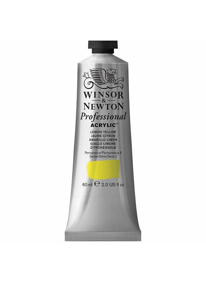 WINSOR & NEWTON Professional Acrylic Paint, 60ml (2-oz) Tube, Lemon Yellow  - Image 1