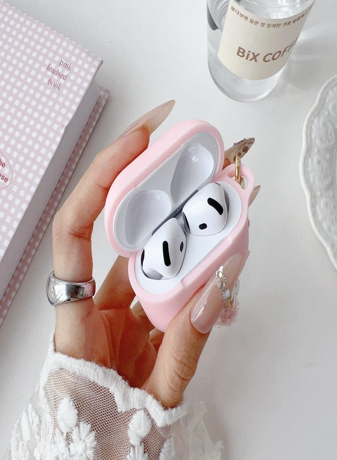 OTOPO Cute Case for Airpods 4 Cover for Girl Women with Pom pom Flower Keychain & Cleaner Kit, Soft Silicone Airpods iPod 4th Gen Protective Cover Skin for Airpod 4 2024 - Image 2