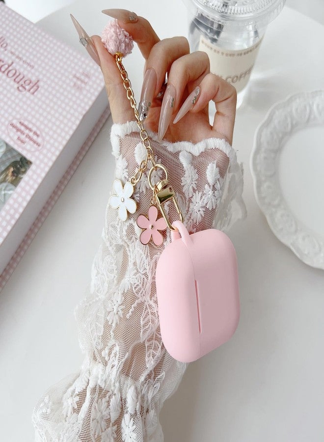 OTOPO Cute Case for Airpods 4 Cover for Girl Women with Pom pom Flower Keychain & Cleaner Kit, Soft Silicone Airpods iPod 4th Gen Protective Cover Skin for Airpod 4 2024 - Image 3