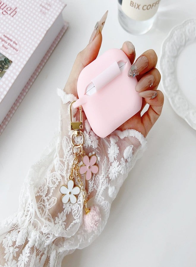 OTOPO Cute Case for Airpods 4 Cover for Girl Women with Pom pom Flower Keychain & Cleaner Kit, Soft Silicone Airpods iPod 4th Gen Protective Cover Skin for Airpod 4 2024 - Image 5