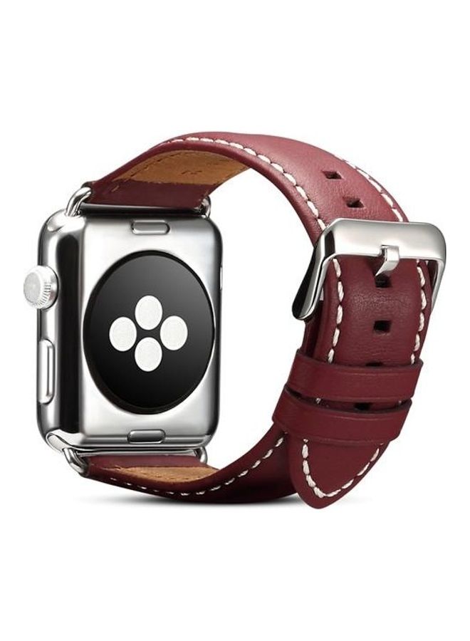 NIBEMINENT Ethnic Replacement Watchband For Apple Watch Series 1/2/3/4/5/6/7/SE 38/40/41mm Red/Brown  - Image 3