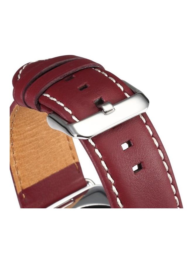 NIBEMINENT Ethnic Replacement Watchband For Apple Watch Series 1/2/3/4/5/6/7/SE 38/40/41mm Red/Brown  - Image 5