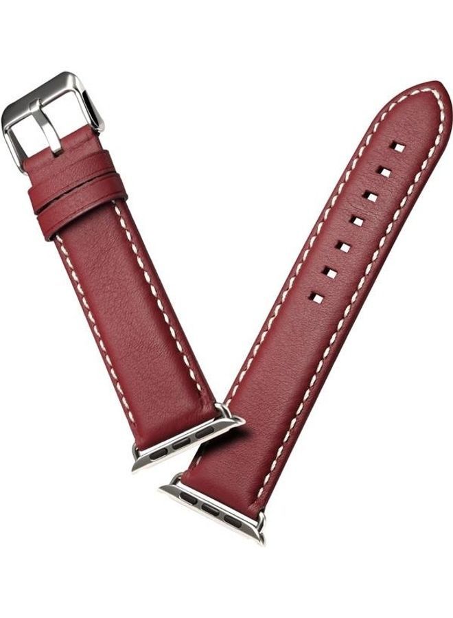NIBEMINENT Ethnic Replacement Watchband For Apple Watch Series 1/2/3/4/5/6/7/SE 38/40/41mm Red/Brown  - Image 4