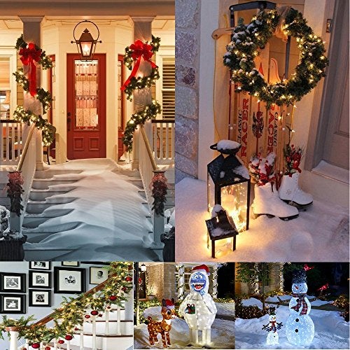 LOENDE Christmas Lights, Battery Operated String Lights 18ft 50 LED 8 Modes with Timer for Christmas Tree Wreath Party Home Indoor Outdoor Decor, Waterproof, Warm White, 2 Pack - Image 5