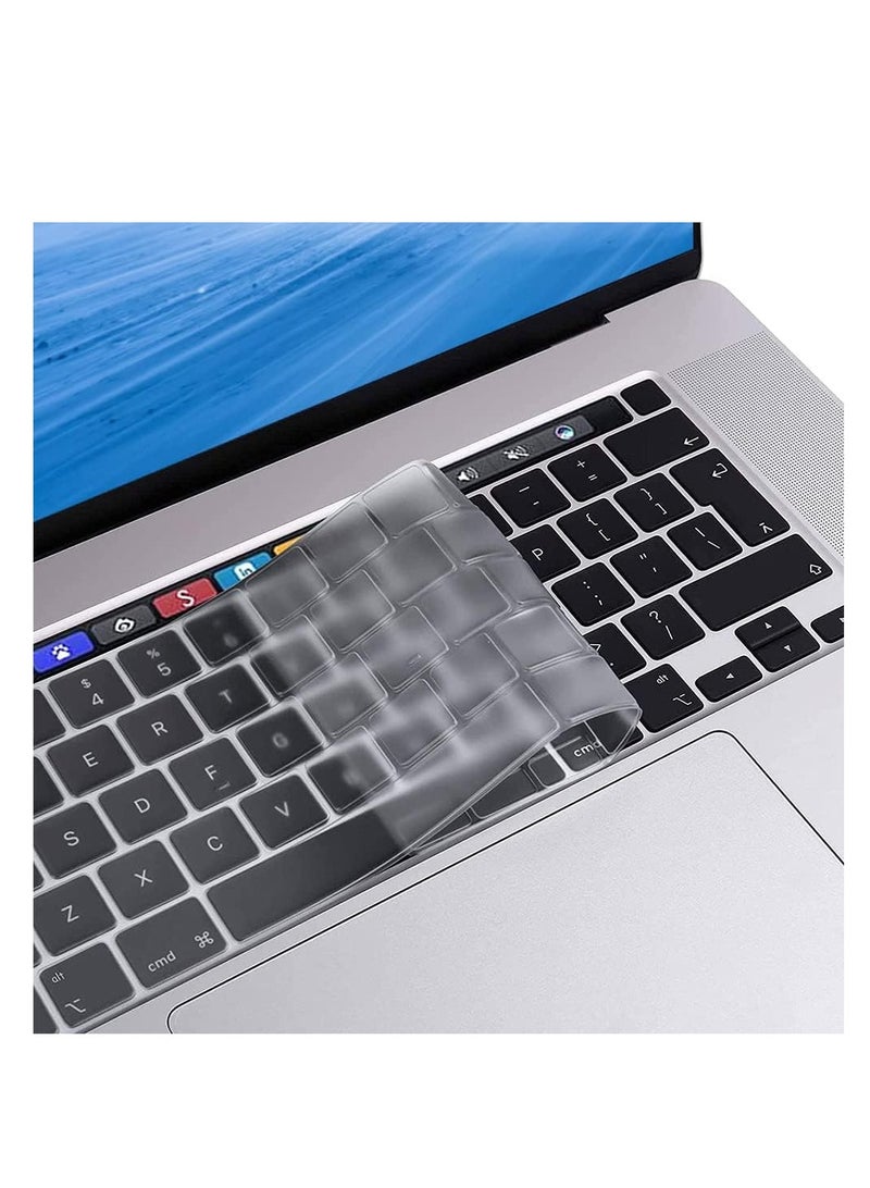 Keyboard Cover Ultra Thin Compatible with MacBook Pro 13 inch 2024-2020 M2 M1 A2338 A2289 A2251 & MacBook Pro 16 inch A2141 2019 Release with Touch Bar & Retina Display, Clear - Image 1