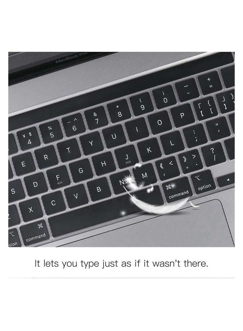 Keyboard Cover Ultra Thin Compatible with MacBook Pro 13 inch 2024-2020 M2 M1 A2338 A2289 A2251 & MacBook Pro 16 inch A2141 2019 Release with Touch Bar & Retina Display, Clear - Image 4