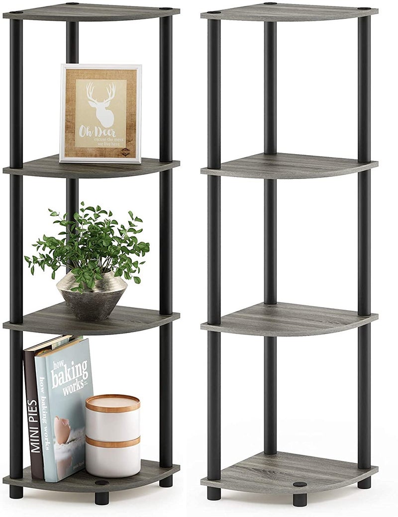 STAR WORK Engineered Wood Standing Corner Wall Shelf Rack Floor Wall Shelves For Living Bed Room Home Office Multipurpose Utility Storage Organiser For Home Dcor 4 Tier Corner Rack - Image 3