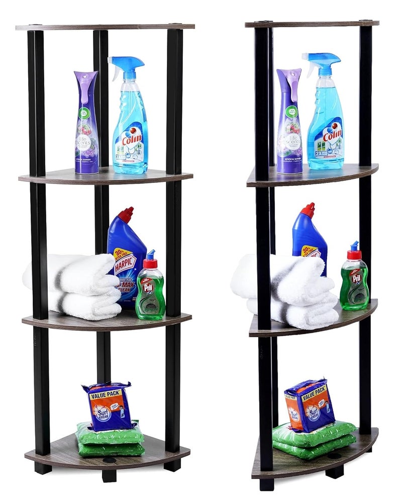 STAR WORK Engineered Wood Standing Corner Wall Shelf Rack Floor Wall Shelves For Living Bed Room Home Office Multipurpose Utility Storage Organiser For Home Dcor 4 Tier Corner Rack - Image 5