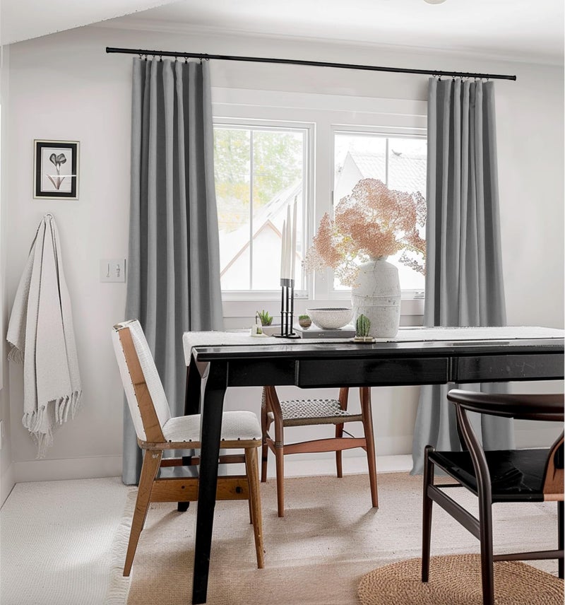 100% Blackout Shield Linen Blackout Curtains 72 Inches Long 2 Panels Set  Clip Rings/Rod Pocket Blackout Curtains  Black Out Curtains & Drapes for Bedroom  50 inches Wide Each Panel  Dark Gray - Image 2
