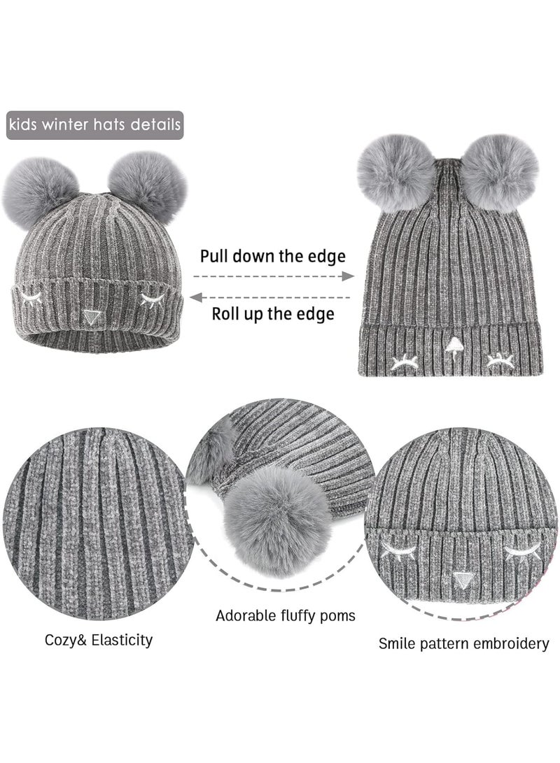 Zikra Warm Knit Beanie Hat, Neck Scarf, and Touchscreen Gloves Set for Toddler Boys and Girls (3-10 Years) - Perfect Winter Gift - Image 4