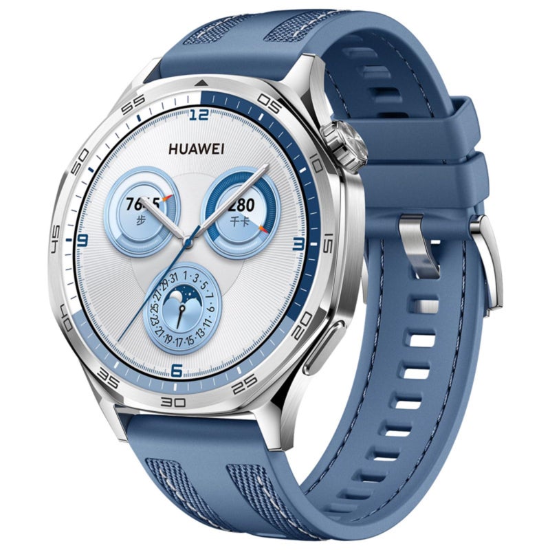 NESLIN Watch Band Compatible with Huawei GT5/GT5 Pro 2024 46mm, GT4/GT4 Pro, GT3/GT3 Pro 46mm, Watch 4/4 Pro, 22mm Nylon Silicone Composite Strap (Blue) - Image 2