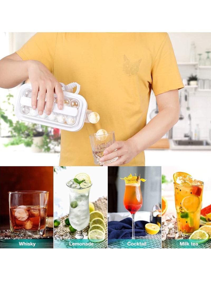 ELTRAZONE Portable 2-in-1 Ice Ball Maker & Ice Cube Tray with Lid – BPA-Free Ice Sphere Mold for Freezer, Makes 17 Round Ice Cubes (Gray)  - Image 3