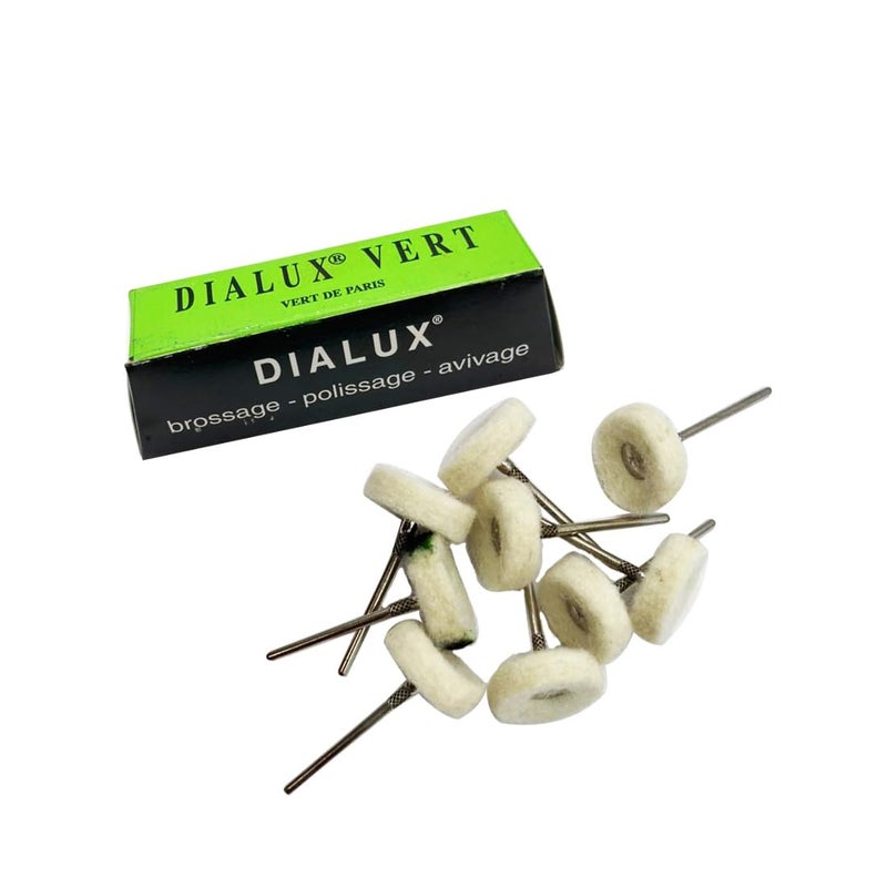 SWISSO SWISSO DIALUX One Bar of Green Vert with Mounted Felt Buff for Jewelers Polishing Pack of 1  - Image 1