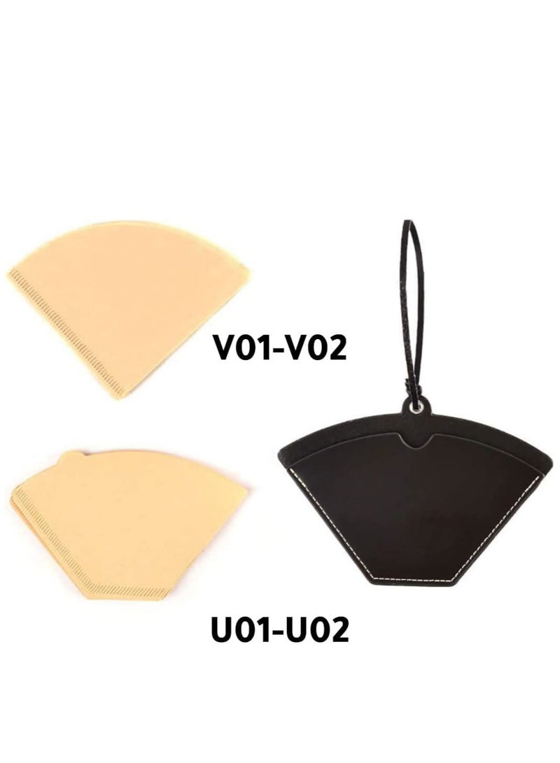 ميبرو حامل ورق فلتر القهوة V60 موزع فلتر القهوة الجلدي ، حامل تخزين مناسب لأوراق فلتر القهوة المخروطية وغيرها - Image 3