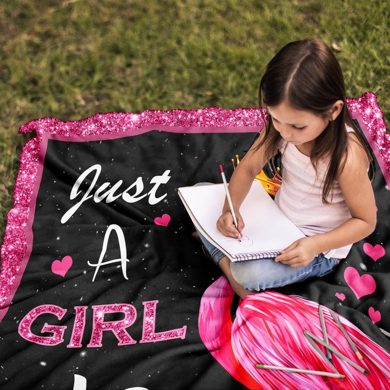 Amonee-YL Flamingo Gifts  Flamingo Gifts for Girls  Pink Flamingo Gifts  Just A Girl Who Loves Flamingos  Flamingo Blanket 40""X50""  Flamingo Accessories  Flamingo Decor  Gifts for Flamingo Lovers - Image 4