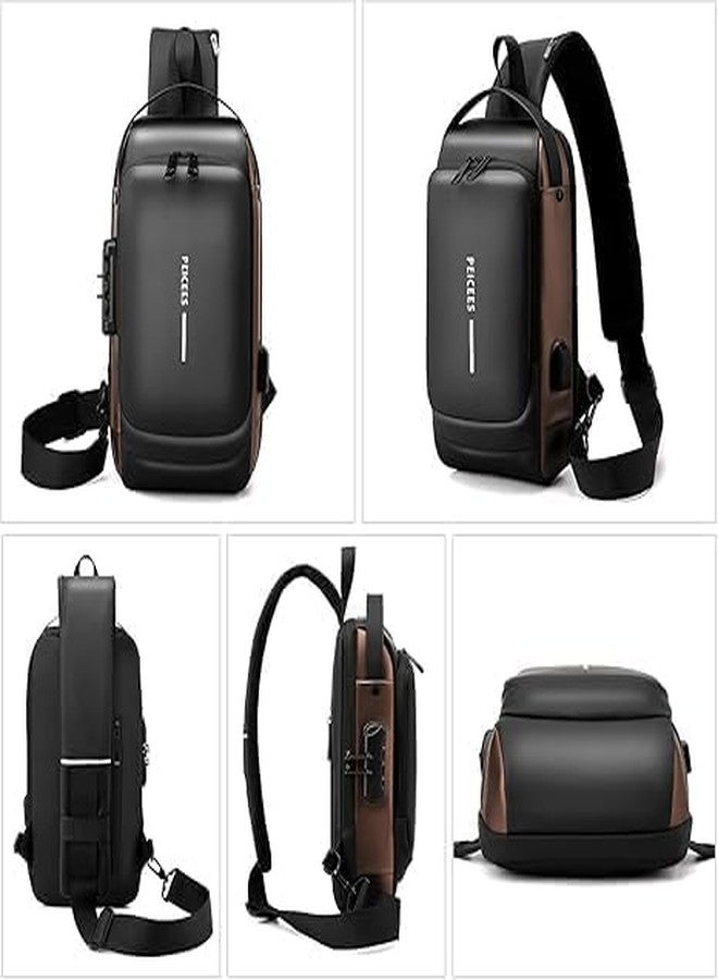 VYNEX Trendy Fashion Sling Bag with USB Charging Port | Waterproof Crossbody Shoulder Backpack for Men Women | Travel College Casual Lightweight Bag - Image 3