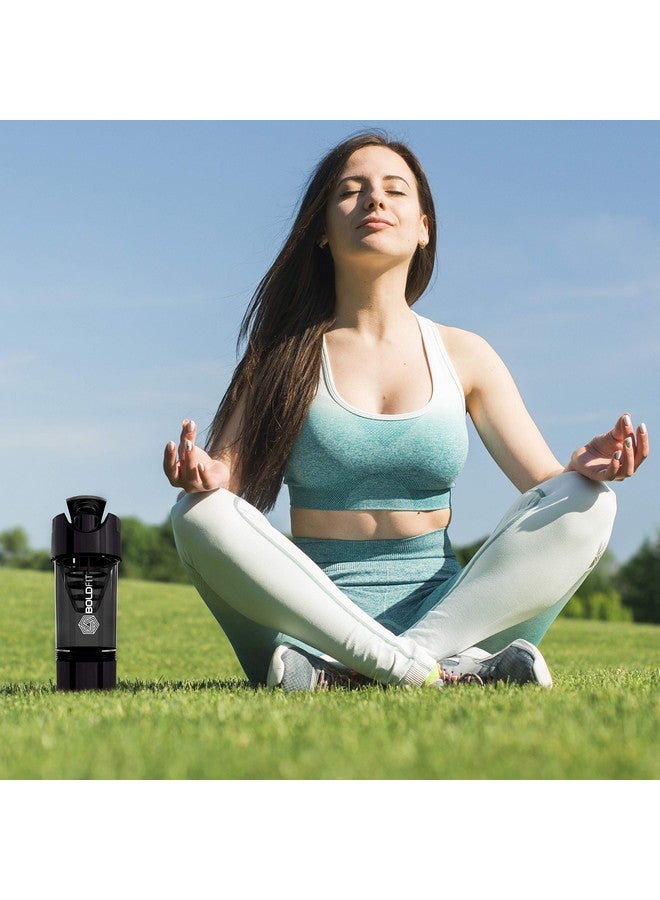 BOLDFIT زجاجة شايكر برو سايكلون من بولد فيت 500 مل مع حجرة إضافية، ضمان 100% ضد التسرب، مثالية للبروتين، قبل التمرين و BCAAs، زجاجة مصنوعة من مادة خالية من BPA (أسود) - Image 5